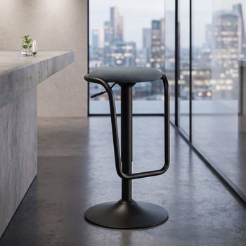 Silla de bar de tela azul ø 41x61 cm