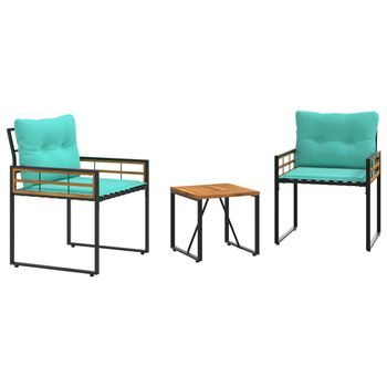 Juego De Muebles De Exterior Con Cojín 3 Piezas | Mobiliario De Jardín Tuquesa