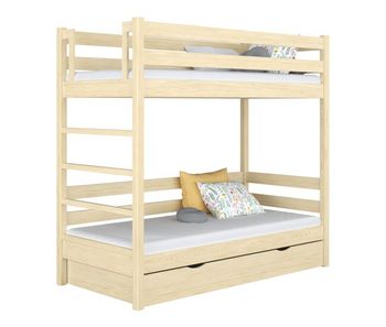 Litera de madera con cajón n03 pino incoloro