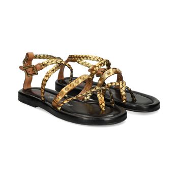 A.s.98 Sandalias Planas Mujer - Dorado Talla 38