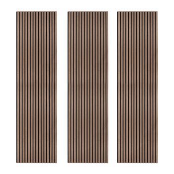 Paneles Acústicos De Pared - Nogal Oscuro X3 - 240x 60cm
