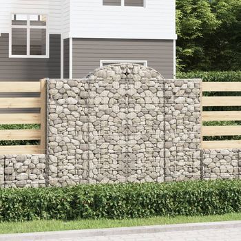 Cesta Gaviones | Gavión Para Piedras | Gavión Decorativo Forma Arco Hierro Galvanizado 200x50x160/180 Cm Cfw464197