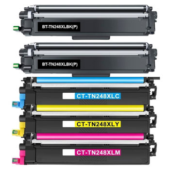 TN248XL TN248 MFC-L3760CDW Toner 5-Pack Compatible con Brother MFC-L3740CDW TN-248 TN-248XL DCP-L3560CDW DCP-L3520CDW DCP-L3520CDWE MFC-L3740CDWE MFC-L8390CDW HL-L3390CDW HL-L3390CDW HL-L33390CDW