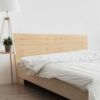 Dhome Cabecero De Madera Reciclada Dm Para Camas De 210 Estilo Palet Horizontal Dual Dividido En 2 Piezas Cama Palet Herrajes Incluidos (220cm Dual, Madera Natural)