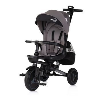 Triciclo Plegable Chipolino Twist Fold Con Asiento Giratorio 360°, Respaldo Reclinable Y Manillar Parental Hasta 25 Kg - Charcoal