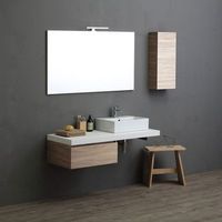 mueble de bano 120cm con encimera blanca y lavabo rectangular  valentina