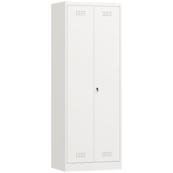 HOMCOM Armario Portaherramientas de Acero con Cerradura Puertas y Estantes Regulables Capacidad 80 kg Crema   Aosom España