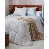 donegal collections - colcha bouti flora cama 90cm 135cm 150cm y 180cm con fundas de cojin - colcha bouti estampada primavera-verano - acolchado fino microfibra extrasuave - cubre cama multiusos