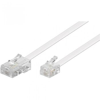 Goobay Cable de Teléfono RJ11 a RJ45 Macho/Macho 3m Blanco