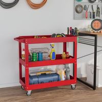 carro de herramientas de acero durhand 83x353x76 cm-rojo