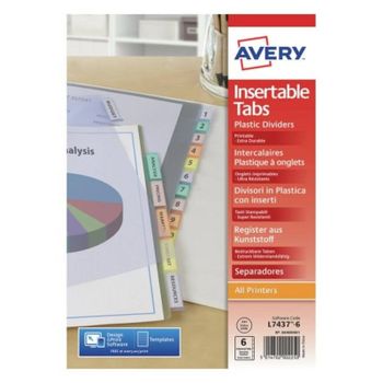 Papel para impresora A4 Avery 05611501 6 hojas colores surtidos