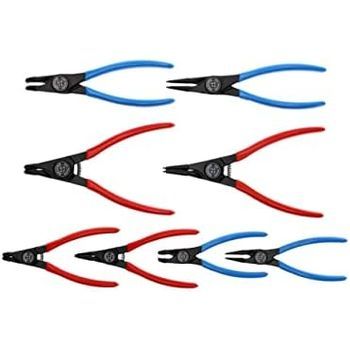 Gedore Juego De Alicates Para Circlips, 8 Piezas, Juego De Herramientas Para Circlips Interiores Y Exteriores, Rectos Y Acodados En 90°, S 8008