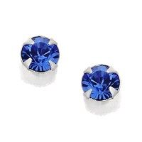 silver blue crystal andralok earrings - 3mm - f9908