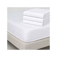 pack 4 juegos sabanas 50 algodon 50 poli  12 piezas 90 x 190200  blanco