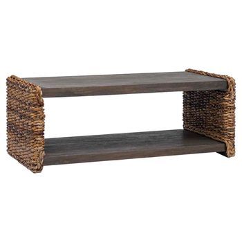 Mesa De Café - Mesa De Centro - Mesa Baja Natural 90 X 45 X 35 Cm Madera De Caoba Sólida