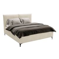 cama clovis 113 individuales de color marron claro tapiz somieres 140x214x108cm
