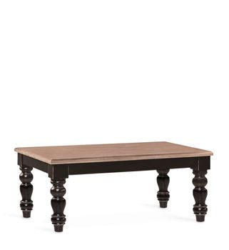 Mesa de centro de madera beige y negra anch. 115 cm