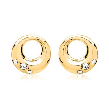 Pendientes de plata 925 bañados en oro con circonitas