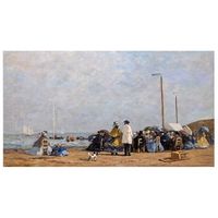 legendarte - cuadro lienzo impresion digital - crinolines sur la plage - eugene boudin - decoracion pared cm 50x90