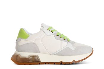 zapatillas running de mujer de nailon y ante white/green