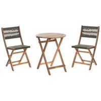 conjunto de balcon bistro muebles de jardin plegable de madera de acacia verde prossedi