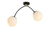 lampara de techo kromozom-1001 blanco negro metal vidrio 51x15x41 cm
