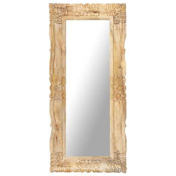 Espejo De Madera Maciza De Mango 110x50 Cm Vidaxl