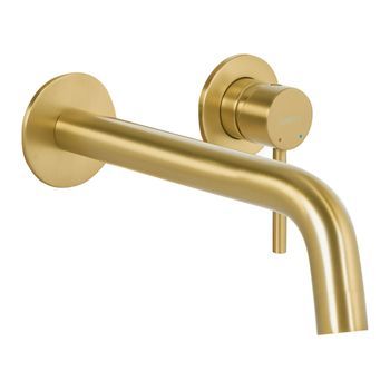 Grifo Monomando De Latón Empotrado Para Lavabo En Pared Dorado Traful