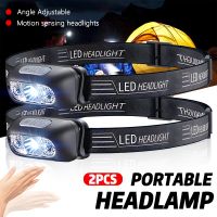 linterna frontal de luz fuerte mini linterna led para pesca nocturna potente linterna frontal para exteriores impermeable para acampar portatil con sensor led