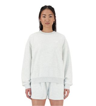 New Balance para mujer. WT41508 Sudadera deportiva Sport Essentials gris (L), Casual, Deportivo, Algodón, Multideporte