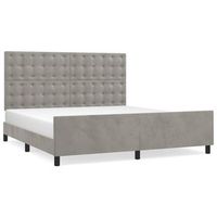 cama matrimonial  cama para adultos  estructura de cama con cabecero terciopelo gris claro 160x200cm