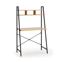 mesa de escritorio 1 estante negro estilo industrial 84 cm