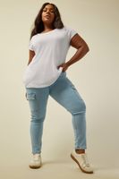 yours vaqueros ajustados azules bolsillos cargo mujer curvy y tallas grandes yours