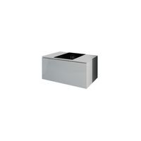mueble bajo lavabo suspendido coleccion owl blanco mate y brillante placa de vidrio negro ideal para bano