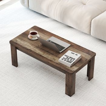 Costway Mesa Centro de Madera Rectangular con Tablero de Vetas y Estilo Envejecido Multifuncional para Salón Oficina en Casa Sala Recepción Marrón