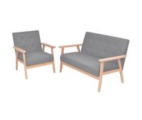vidaxl set de sofas de 2 piezas de tela gris claro