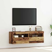 vidaxl mueble de tv montado en la pared 2 uds madera envejecida