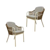pack 2 sillas ratan para jardin color blanco envejecido