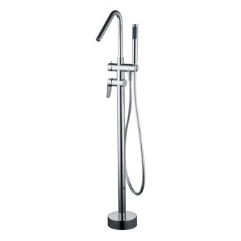 Grifo Banera-ducha Cromado En Latón Y Zama Con Cartucho Cerámico Y Tubo Flexible