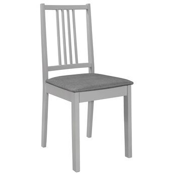 Sillas De Comedor Con Cojines Madera Maciza Gris 6 Unidades