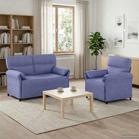vidaxl juego de sofa 2 uds azul jeans tela