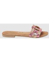 de lazamani sandalias con tira metalizada rose