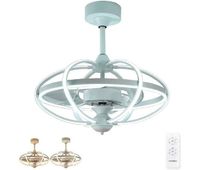 lampara ventilador metal color blanco serie miami 63cm