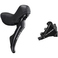 shimano 105 r7000 hydraulic dsc brake sti levers with flat mount caliper - left rear - black