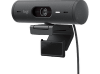 webcam - logitech brio 500 full hd 1080p enfoque automatico microfonos con reduccion de ruido obturador privacidad usb-c negro