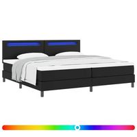 cama tipo box spring negro 200 x 200 cm cuero sintetico vidaxl