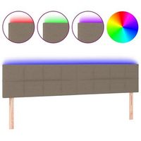 cabecero con led de tela gris taupe 180x5x7888 cm vidaxl