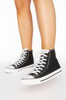 limited collection zapatillas altas negras de lona anchas