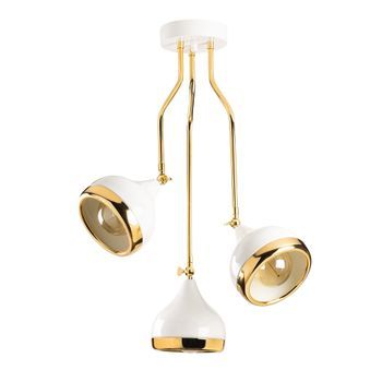 Lámpara De Techo Yildo-6892 Oro Blanco Metal 50x50x75 Cm