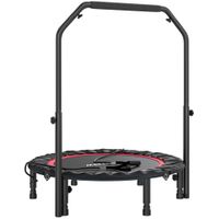 sportnow cama elastica plegable o102 cm con mango ajustable marco de acero para entrenamiento piernas cuerpo rojo y negro